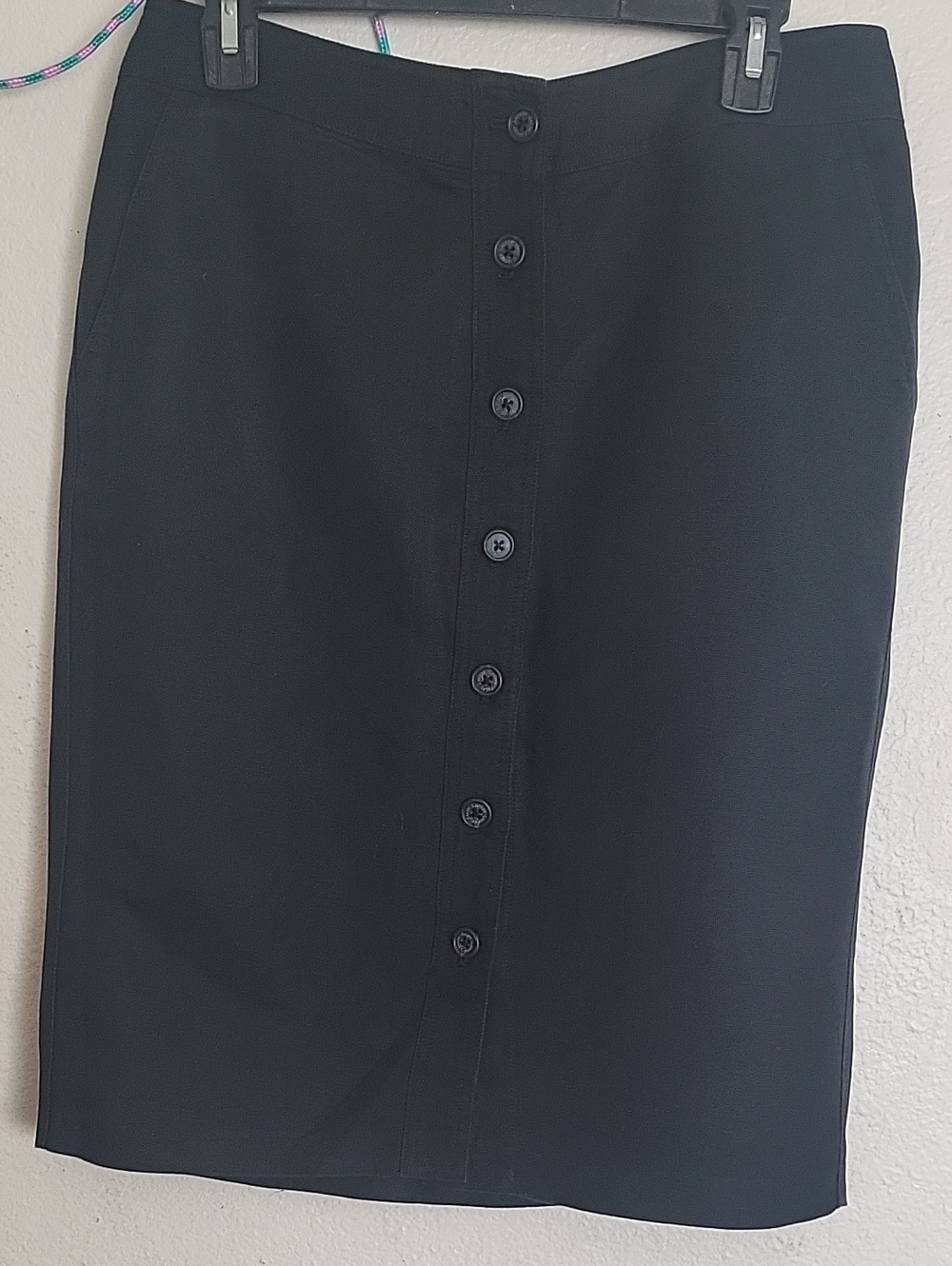 Ralph Lauren Black Button-Front Pencil Skirt